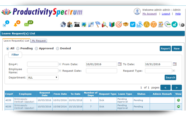 Employee Request PTO(Paid Time Off)